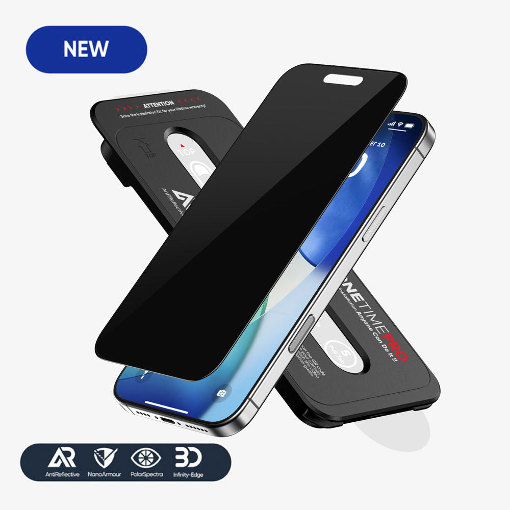 NanoArmour ONETIME PRO Privacy Anti Reflective 3D Infinity Edge – iPhone 17 Series