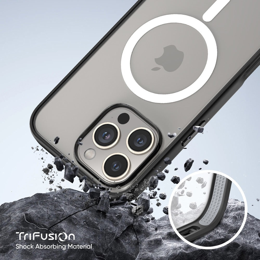 FLOLAB Surtect Tri-Fusion MagSafe Compatible Case – iPhone 16 Series (Black Clear)