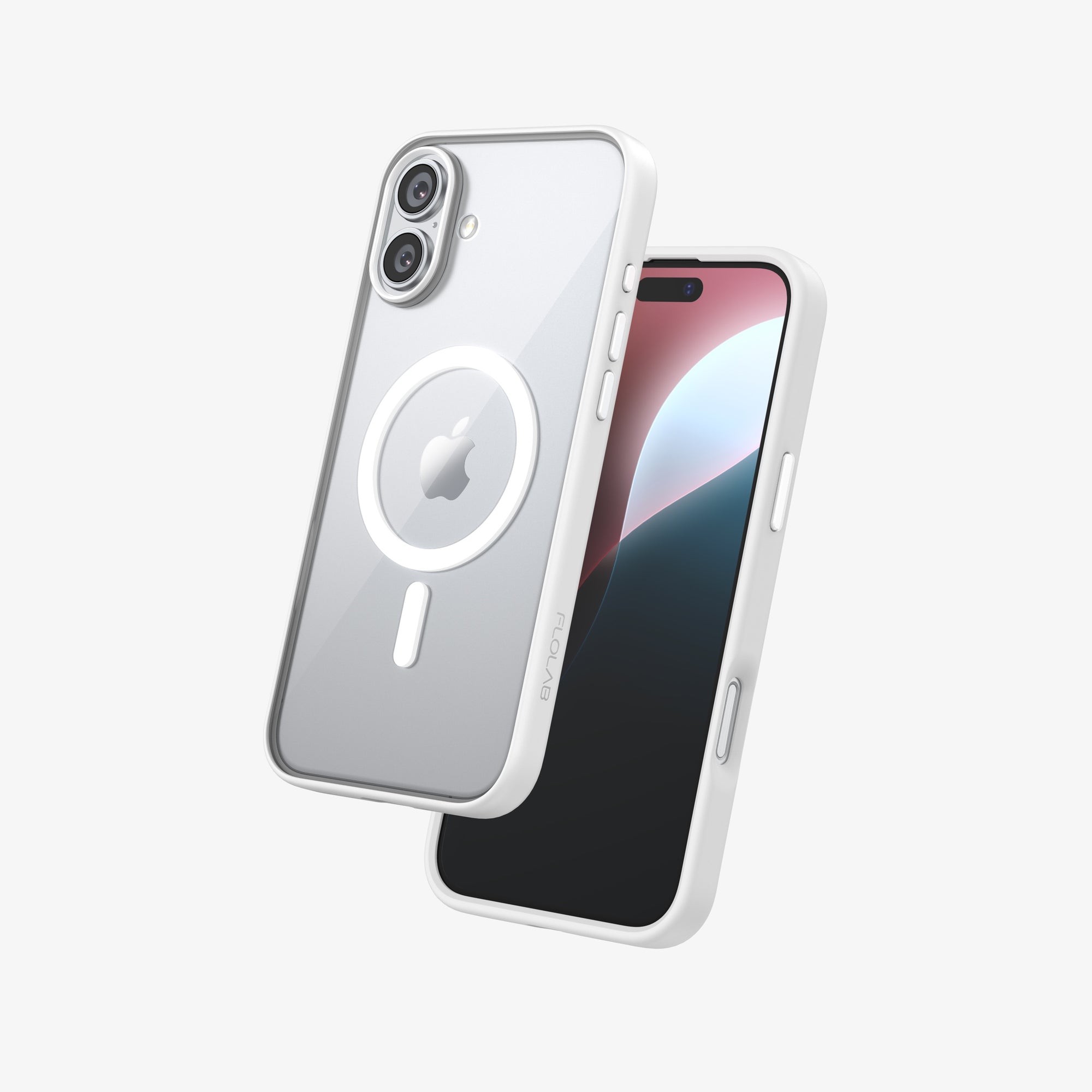 FLOLAB Surtect Tri-Fusion Magnetic for iPhone 16 Series Phone Case Surtect White Clear - Customizable Camera & Buttons Colors