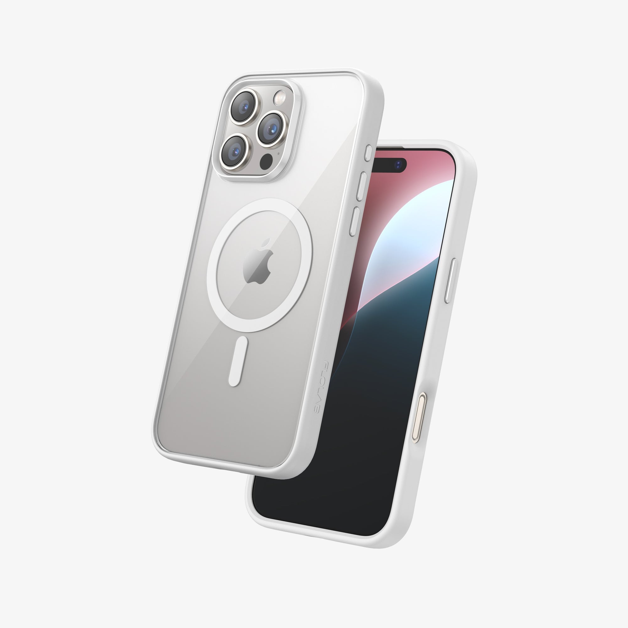 FLOLAB Surtect Tri-Fusion Magnetic for iPhone 16 Series Phone Case Surtect White Clear - Customizable Camera & Buttons Colors