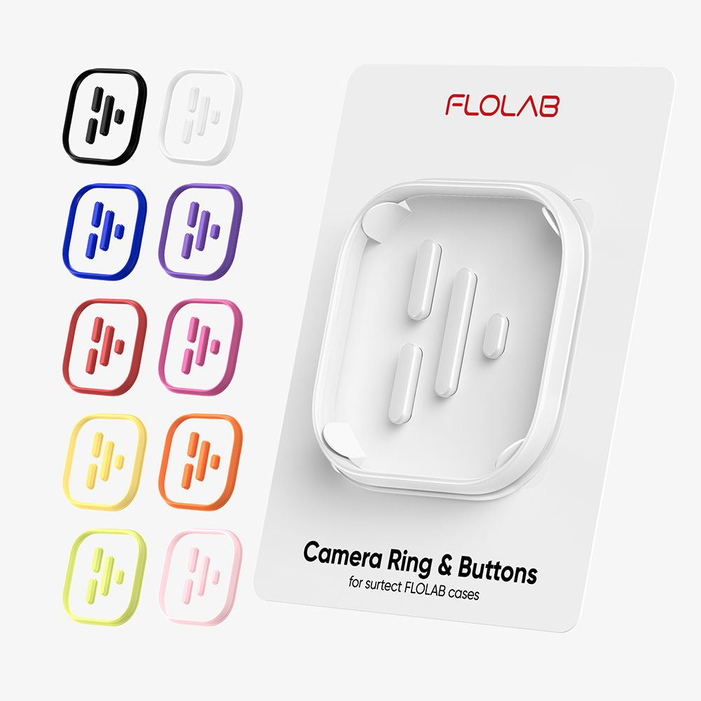 FLOLAB Camera Ring &amp; Buttons Set for iPhone 16 Surtect Series