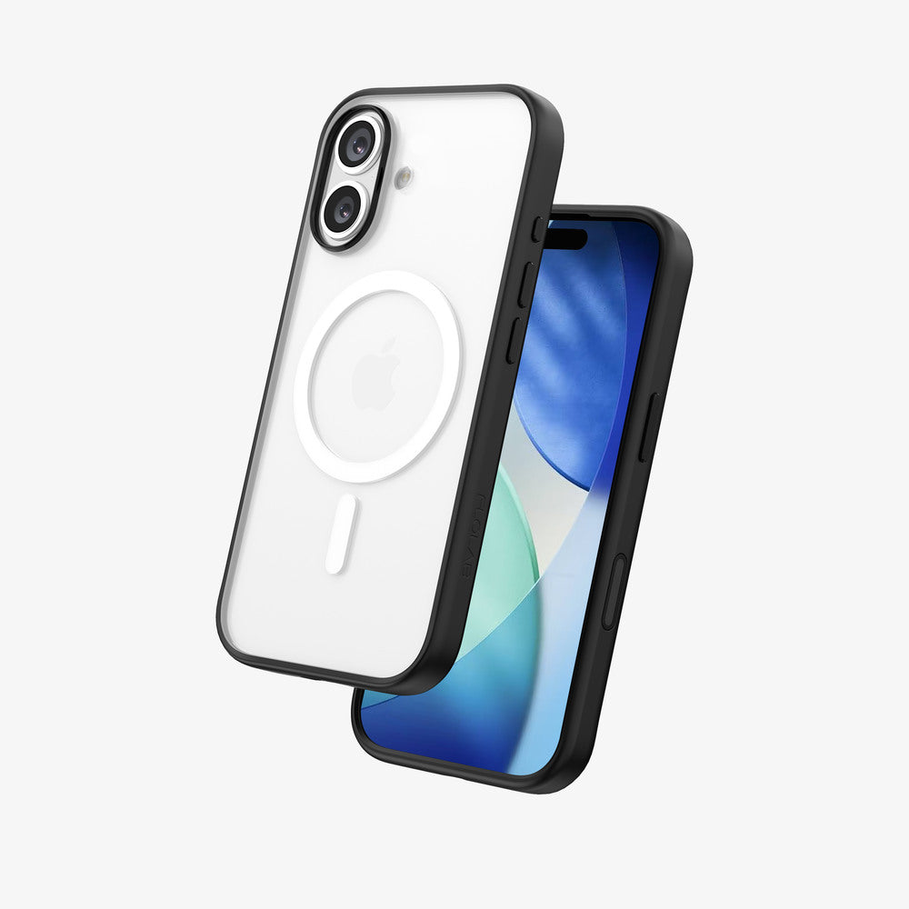 FLOLAB Surtect Tri-Fusion MagSafe Compatible Case – iPhone 17 Series (Black Frost White Ring)