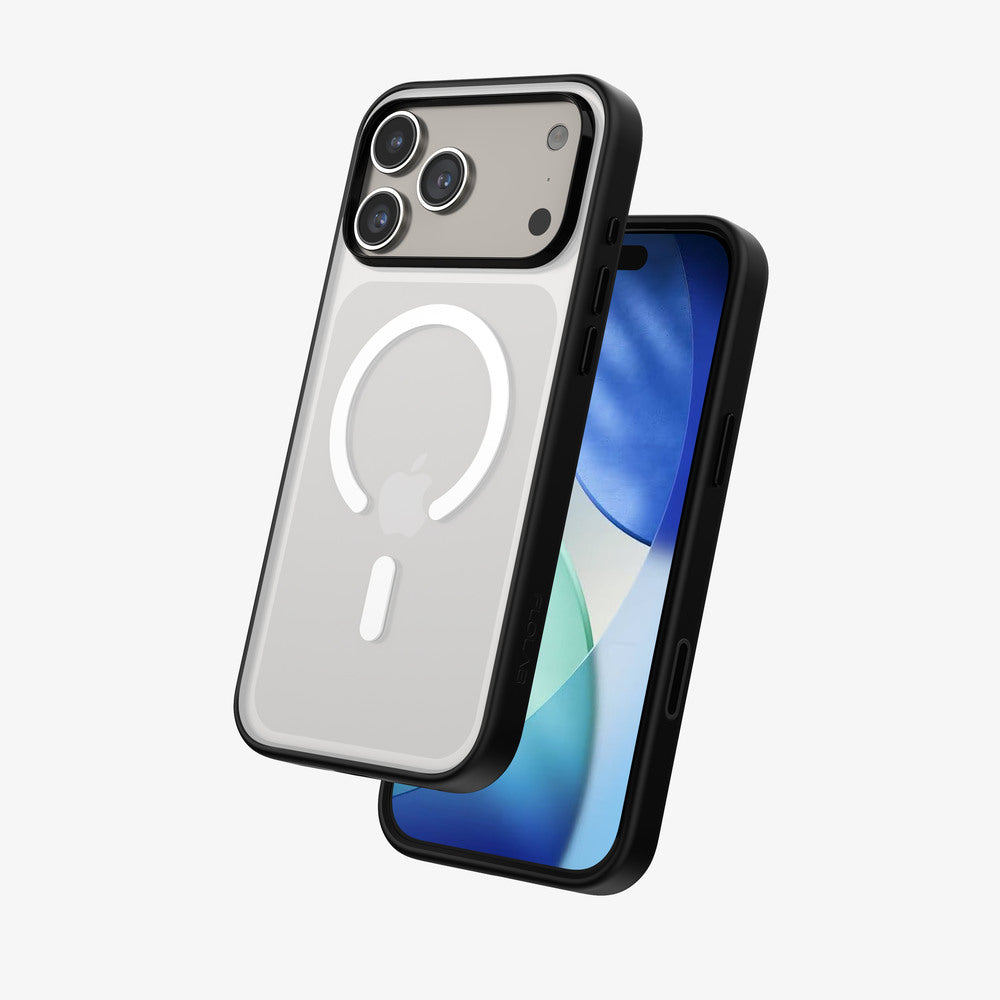 FLOLAB Surtect Tri-Fusion MagSafe Compatible Case – iPhone 17 Series (Black Frost White Ring)