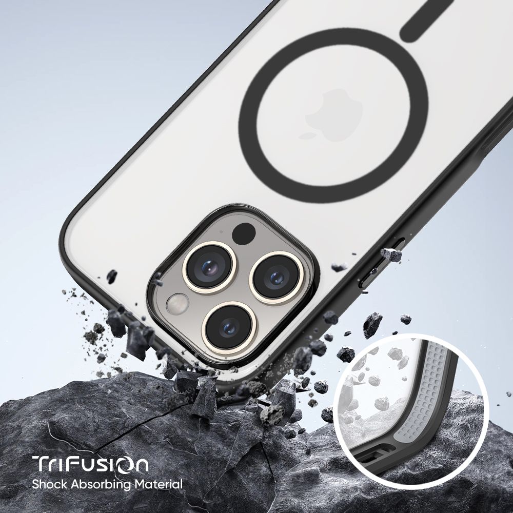 FLOLAB Surtect Tri-Fusion MagSafe Compatible Case – iPhone 16 Series (Black Frost)