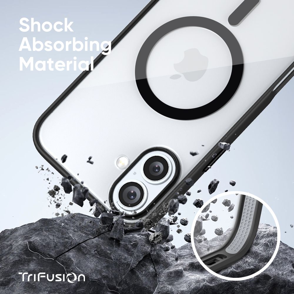 FLOLAB Surtect Tri-Fusion MagSafe Compatible Case – iPhone 16 Series (Black Clear)