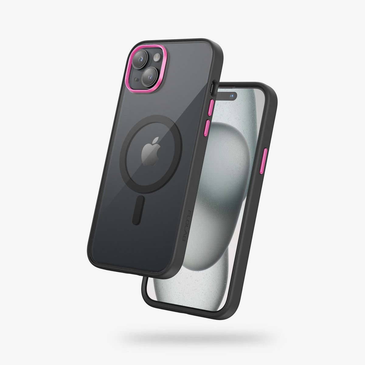 FLOLAB Surtect Tri-Fusion MagSafe Compatible Case – iPhone 15 Series (Stealth Black Clear)