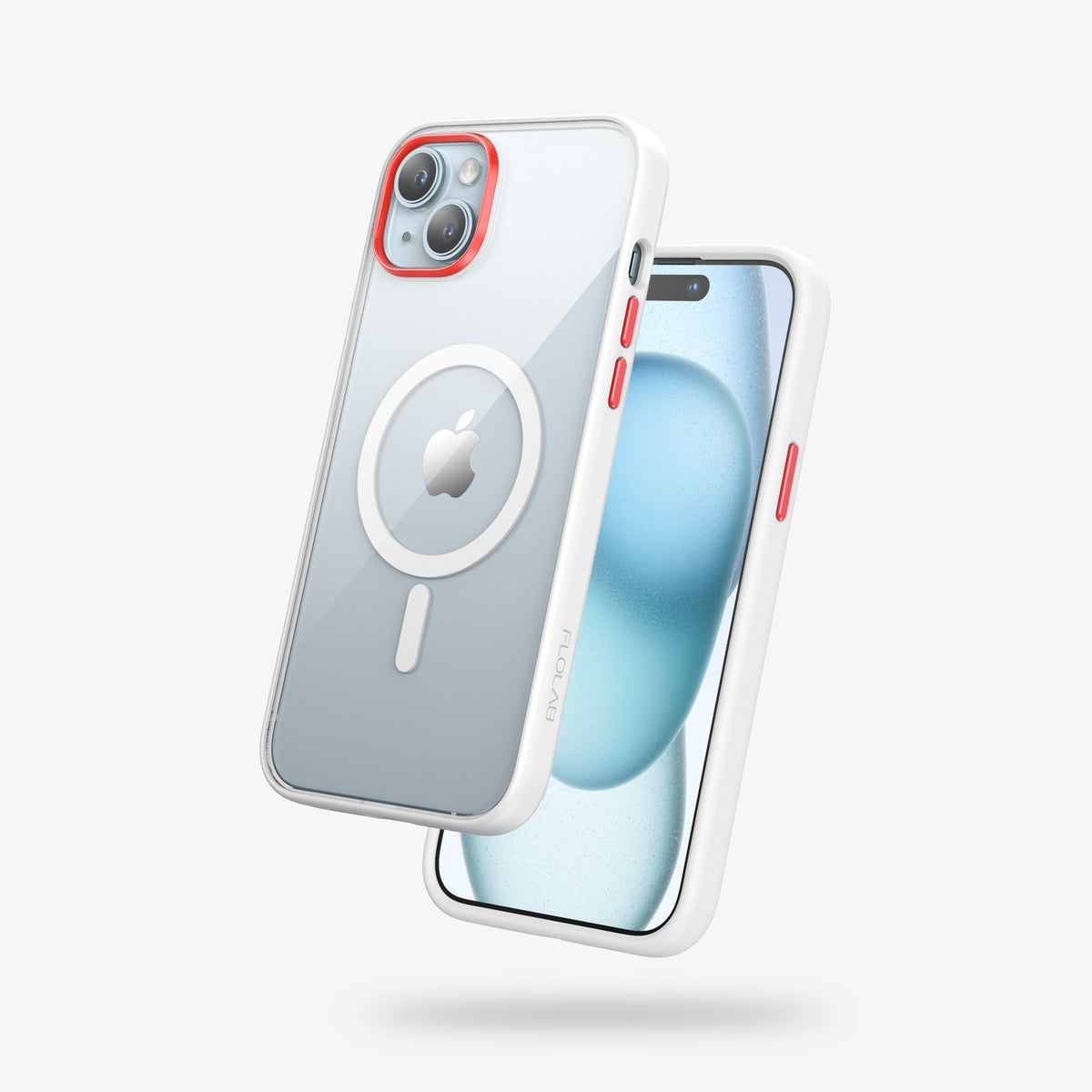 FLOLAB Surtect Tri-Fusion MagSafe Compatible Case – iPhone 15 Series (White Clear)