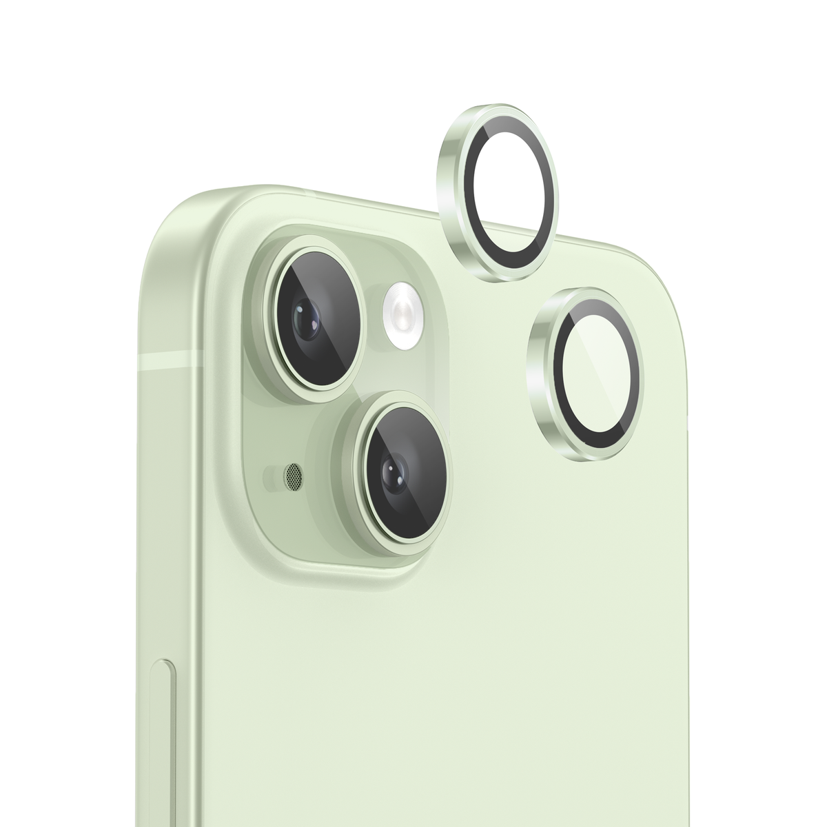 FLOLAB NanoArmour Camera Protector Anti Reflective – iPhone 15 / 15 Plus (Green)