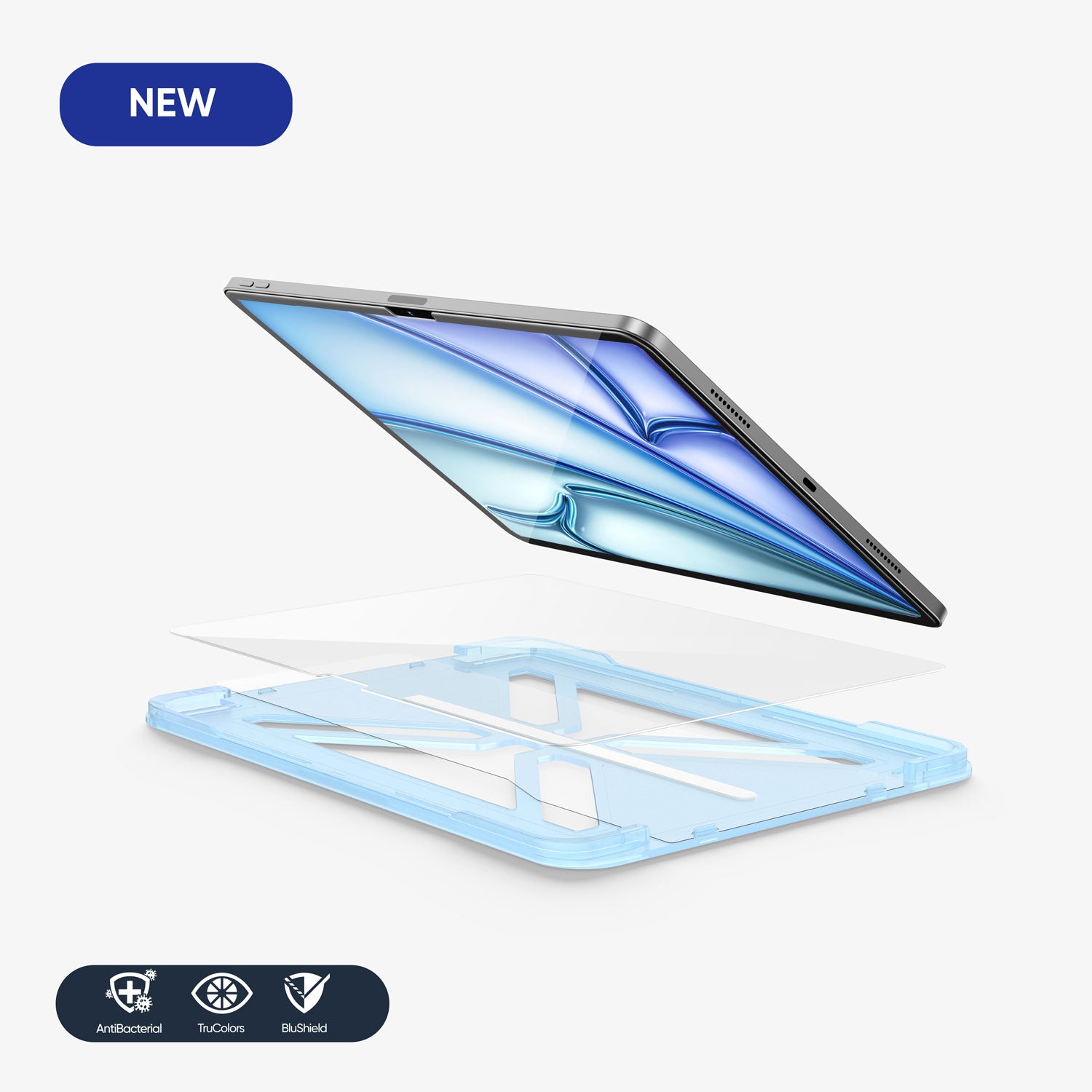 ONETIME NanoArmour 11-inch iPad Air 6 Ultra Clear Screen Protector (2024): Clear Blue Light Blocker, No Blue Tint, TruColor