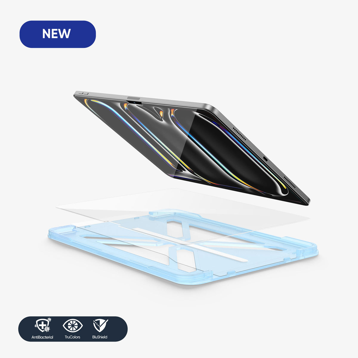 ONETIME NanoArmour 13 inch for iPad Pro 2024-2025 Ultra Clear Screen Protector: Clear Blue Light Blocker, No Blue Tint, TruColor