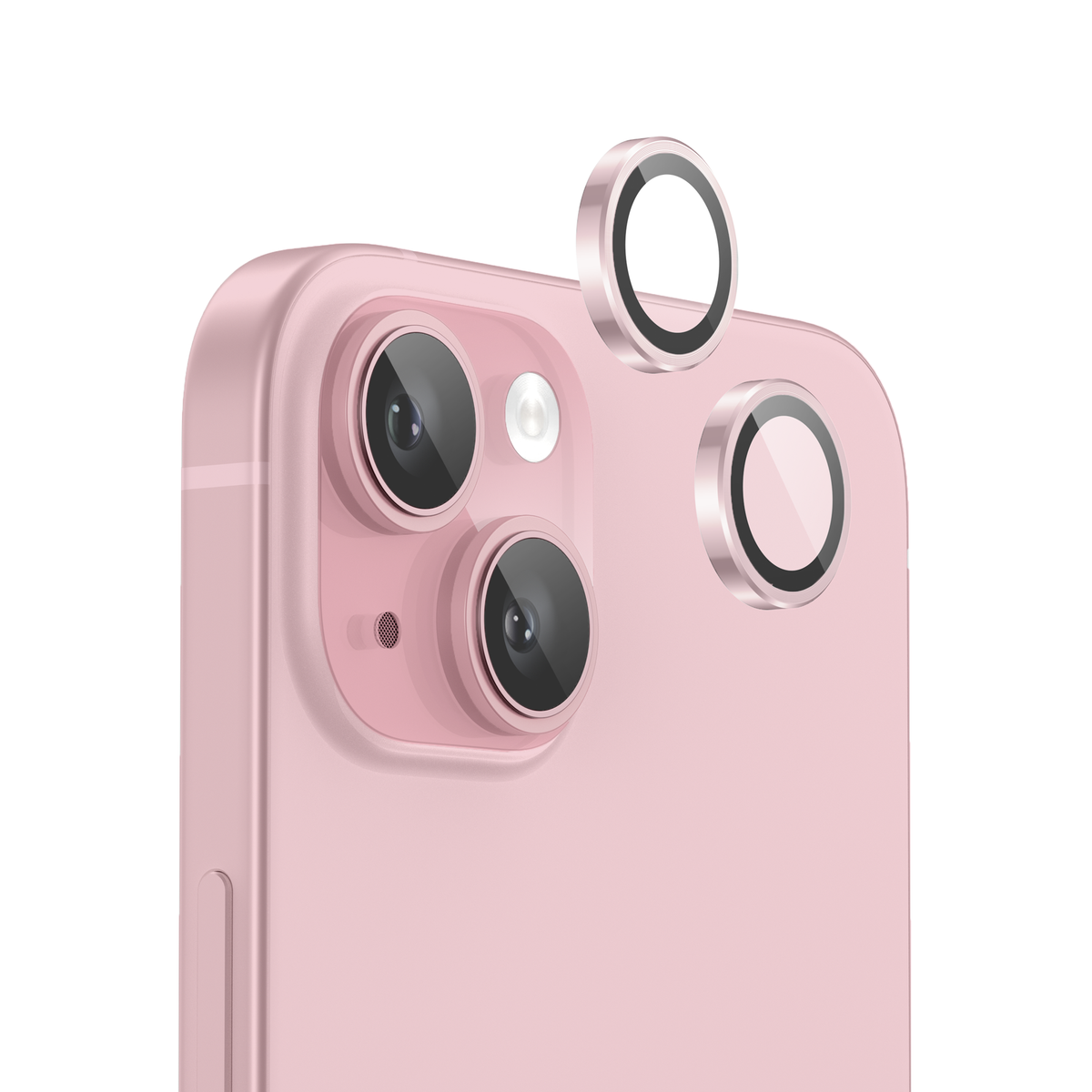 FLOLAB NanoArmour Anti Reflective Camera Protector – iPhone 15 / 15 Plus (Pink)