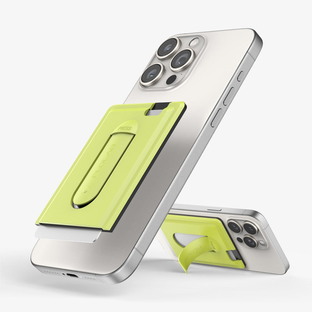 FLOLAB SnapGrip Magnetic Silicone Wallet Stand for iPhone Magsafe, Compatible with Android Phone - 10 Vibrant Colors