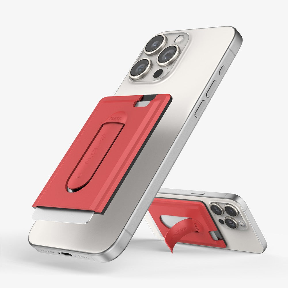 FLOLAB SnapGrip Magnetic Silicone Wallet Stand for iPhone Magsafe, Compatible with Android Phone - 10 Vibrant Colors