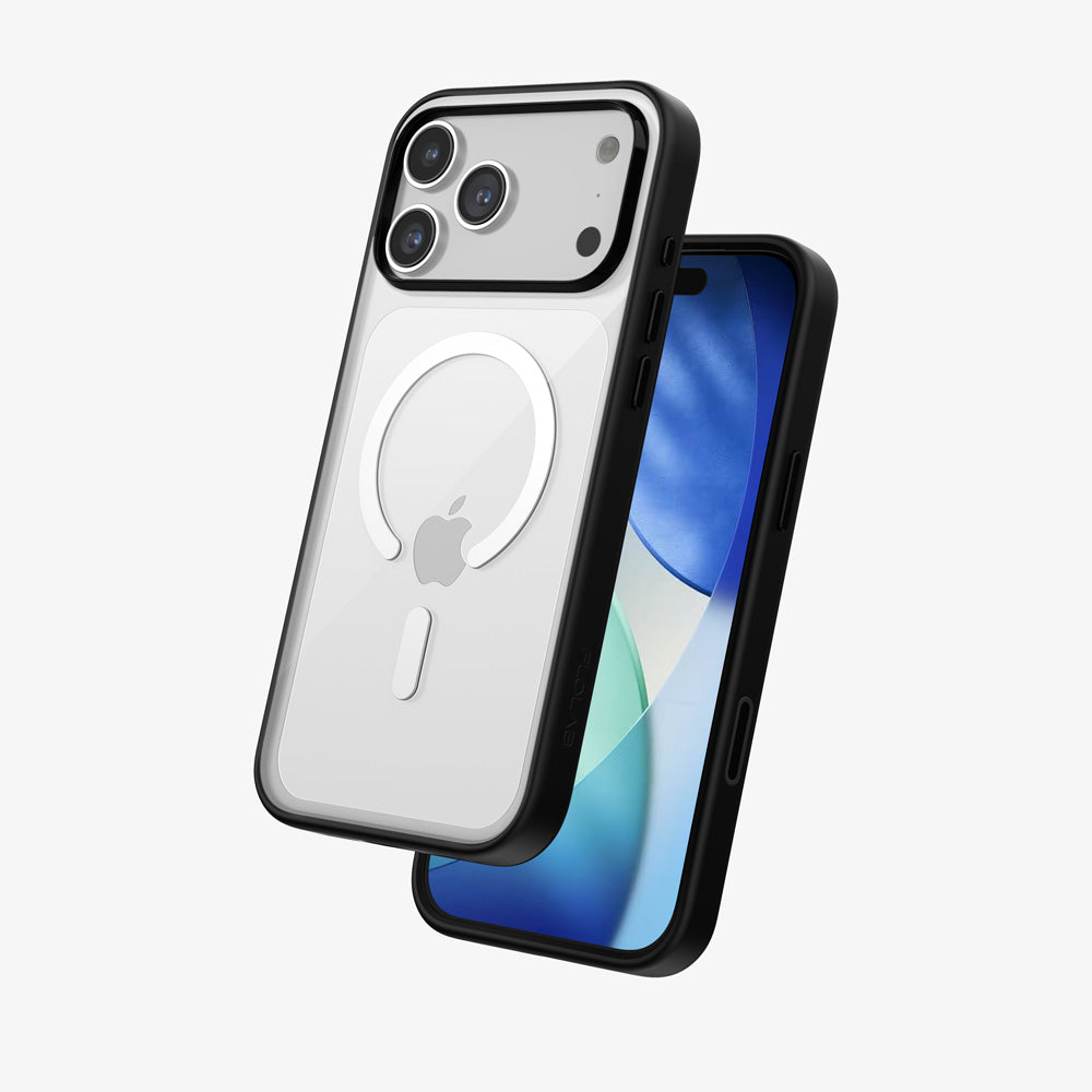 FLOLAB Surtect Tri-Fusion MagSafe Compatible Case – iPhone 17 Series (Black Clear White Ring)