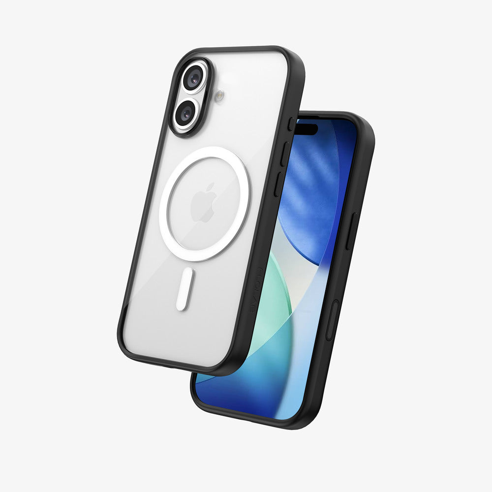 FLOLAB Surtect Tri-Fusion MagSafe Compatible Case – iPhone 17 Series (Black Clear White Ring)