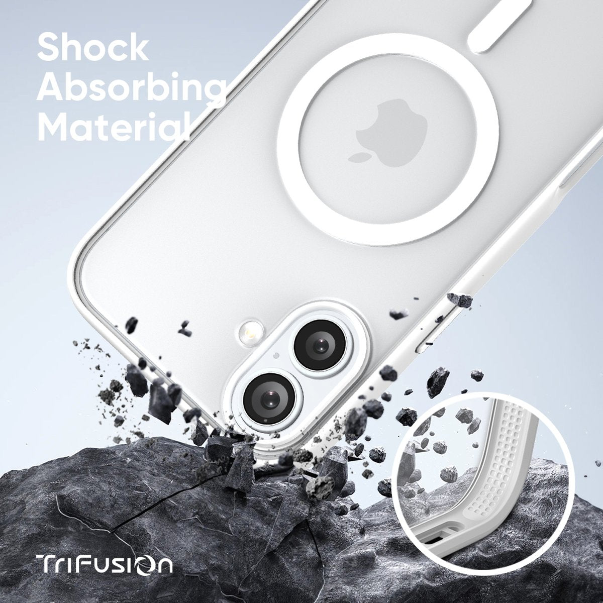 FLOLAB Surtect Tri-Fusion MagSafe Compatible Case – iPhone 16 Series (White Clear)