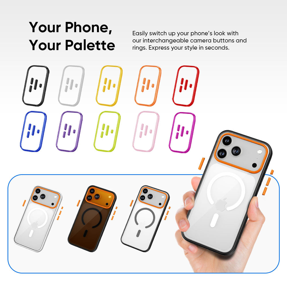 iPhone 17 Pro Case Black Clear White Ring – FLOLAB Surtect MagSafe iPhone 17 Pro Case Black Clear White Ring – FLOLAB Surtect MagSafe