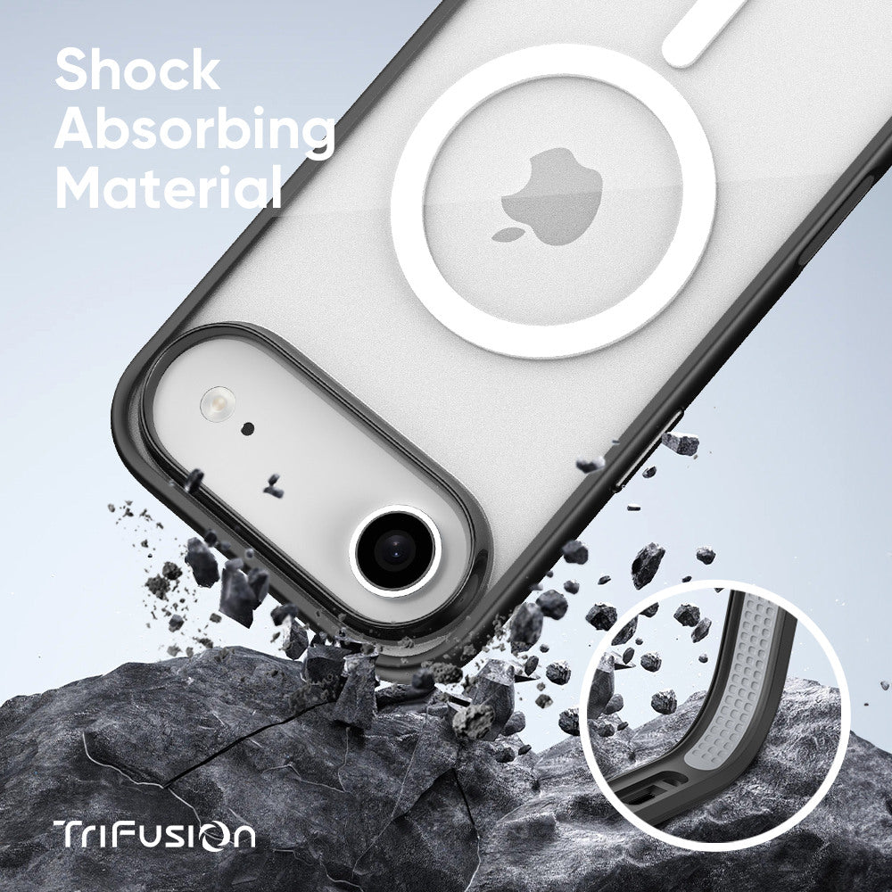 FLOLAB Surtect Tri-Fusion MagSafe Compatible Case – iPhone 17 Series (Black Clear White Ring)