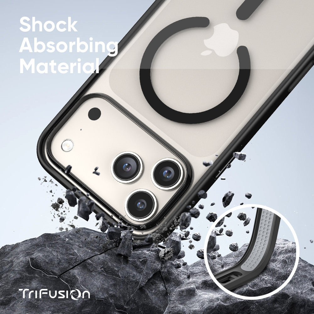 FLOLAB Surtect Tri-Fusion MagSafe Compatible Case – iPhone 17 Series (Black Clear)