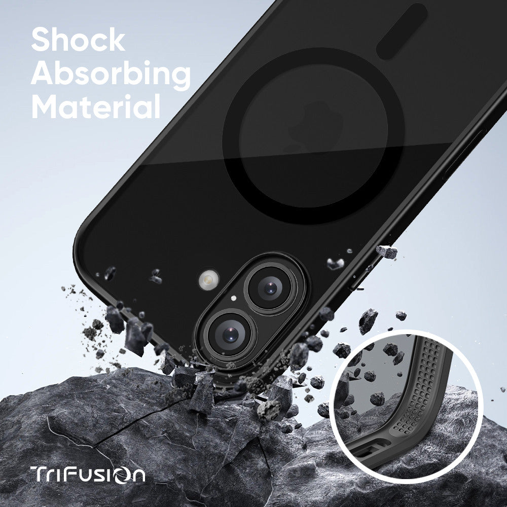 FLOLAB Surtect Tri-Fusion MagSafe Compatible Case – iPhone 17 Series (Stealth Black Clear)