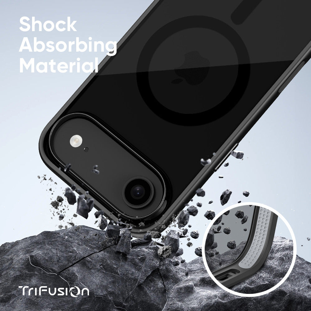 FLOLAB Surtect Tri-Fusion MagSafe Compatible Case – iPhone 17 Series (Stealth Black Clear)