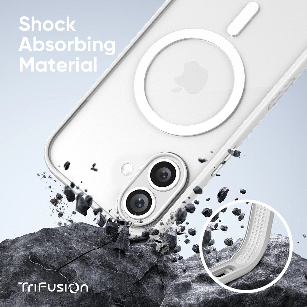 FLOLAB Surtect Tri-Fusion MagSafe Compatible Case – iPhone 17 Series (White Clear)