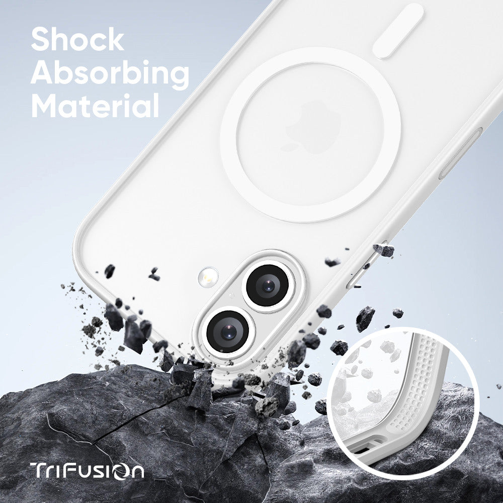 FLOLAB Surtect Tri-Fusion MagSafe Compatible Case – iPhone 17 Series (White Frost)