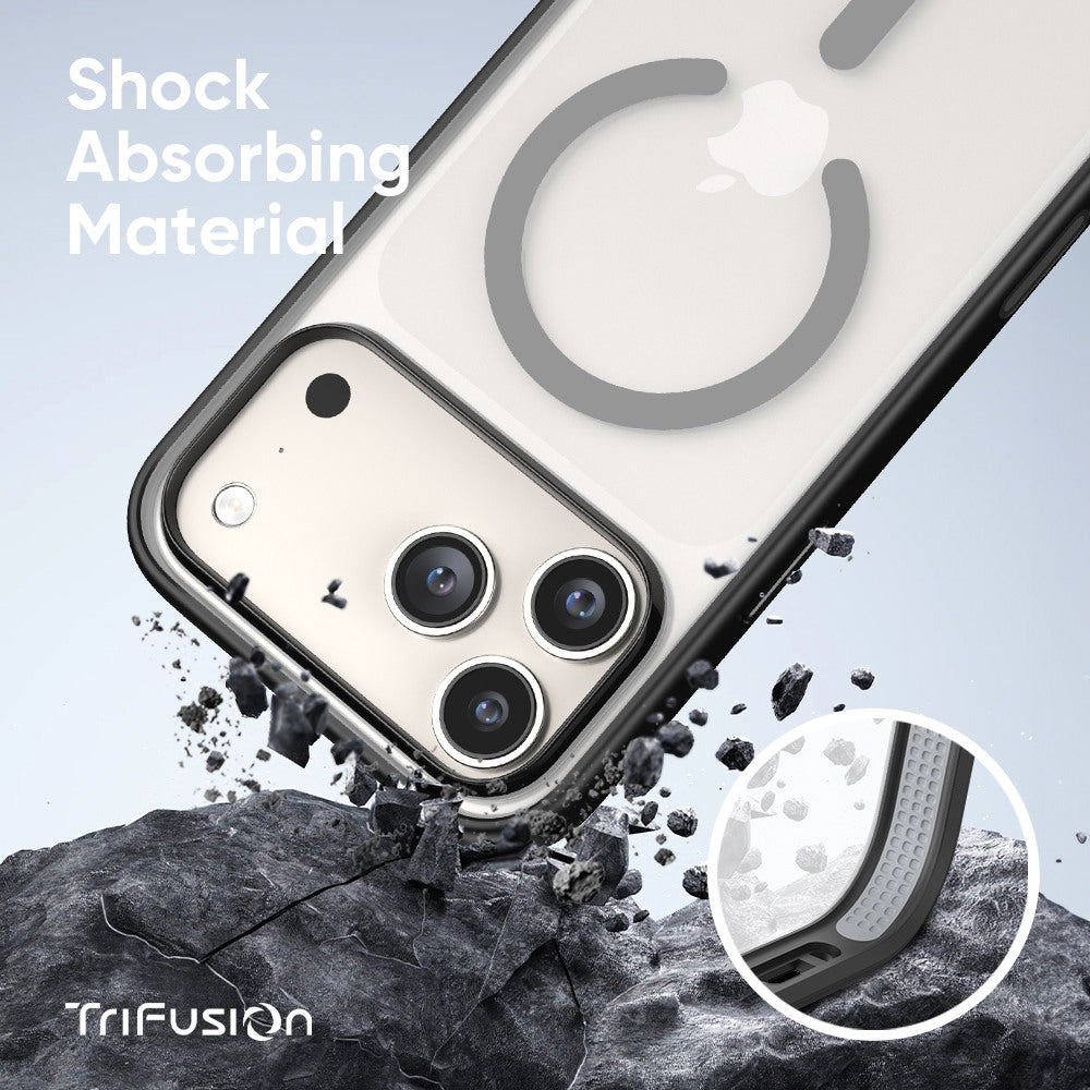 FLOLAB Surtect Tri-Fusion MagSafe Compatible Case – iPhone 17 Series (Black Frost)