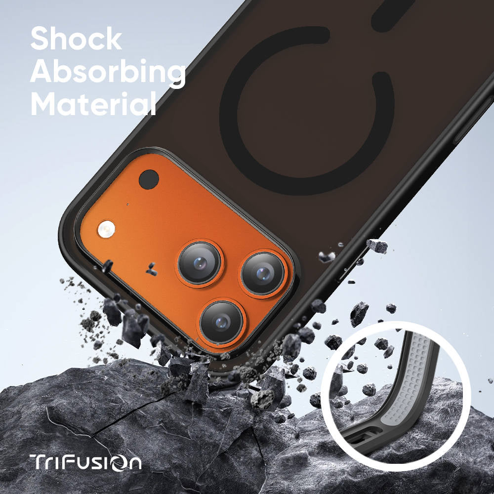 FLOLAB Surtect Tri-Fusion MagSafe Compatible Case – iPhone 17 Series (Matte Black Frost)