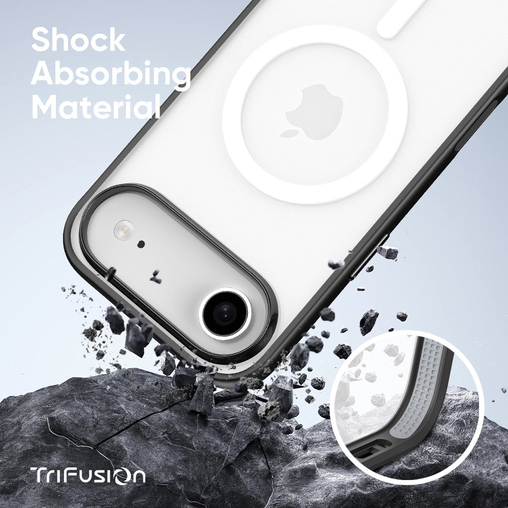 FLOLAB Surtect Tri-Fusion MagSafe Compatible Case – iPhone 17 Series (Black Frost White Ring)