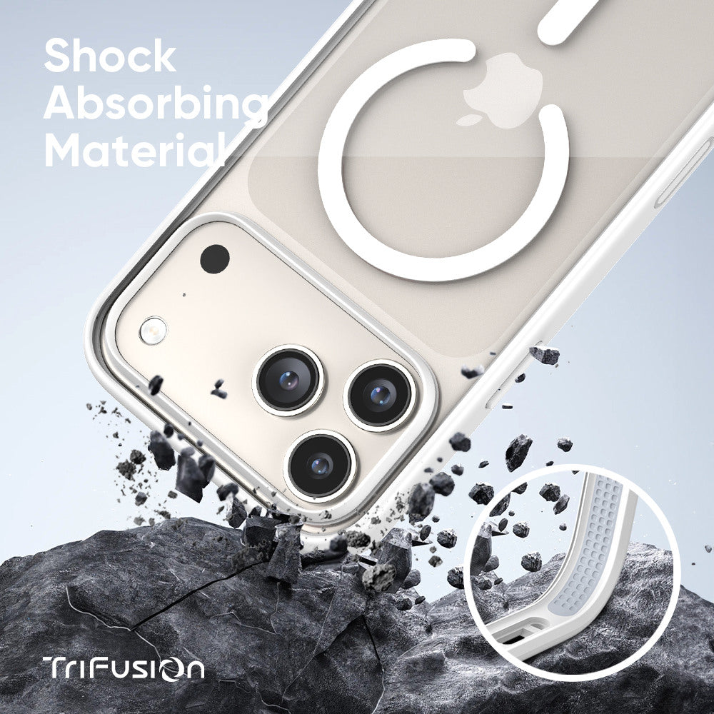 FLOLAB Surtect Tri-Fusion MagSafe Compatible Case – iPhone 17 Series (White Clear)