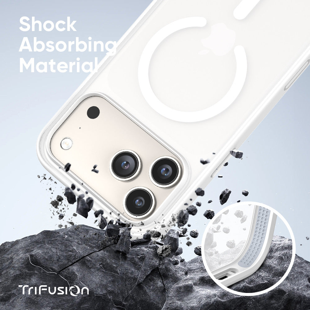 FLOLAB Surtect Tri-Fusion MagSafe Compatible Case – iPhone 17 Series (White Frost)