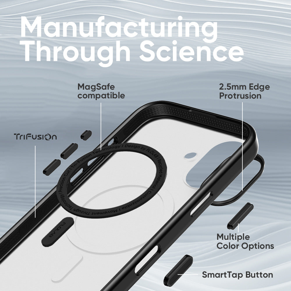 FLOLAB Surtect Tri-Fusion MagSafe Compatible Case – iPhone 17 Series (Black Frost)