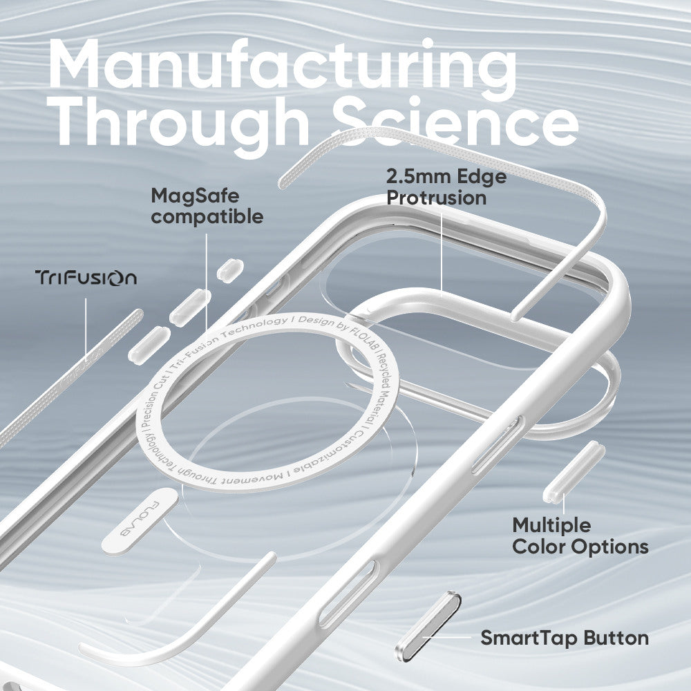 FLOLAB Surtect Tri-Fusion MagSafe Compatible Case – iPhone 17 Series (White Clear)