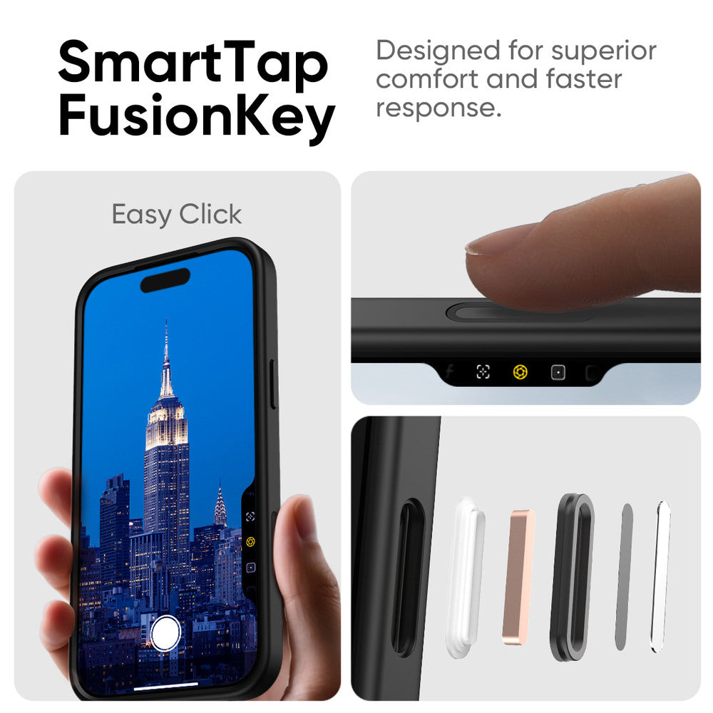 FLOLAB Surtect Tri-Fusion MagSafe Compatible Case – iPhone 17 Series (Black Clear White Ring)