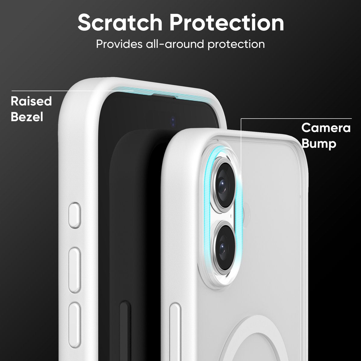 FLOLAB Surtect Tri-Fusion MagSafe Compatible Case – iPhone 16 Series (White Clear)