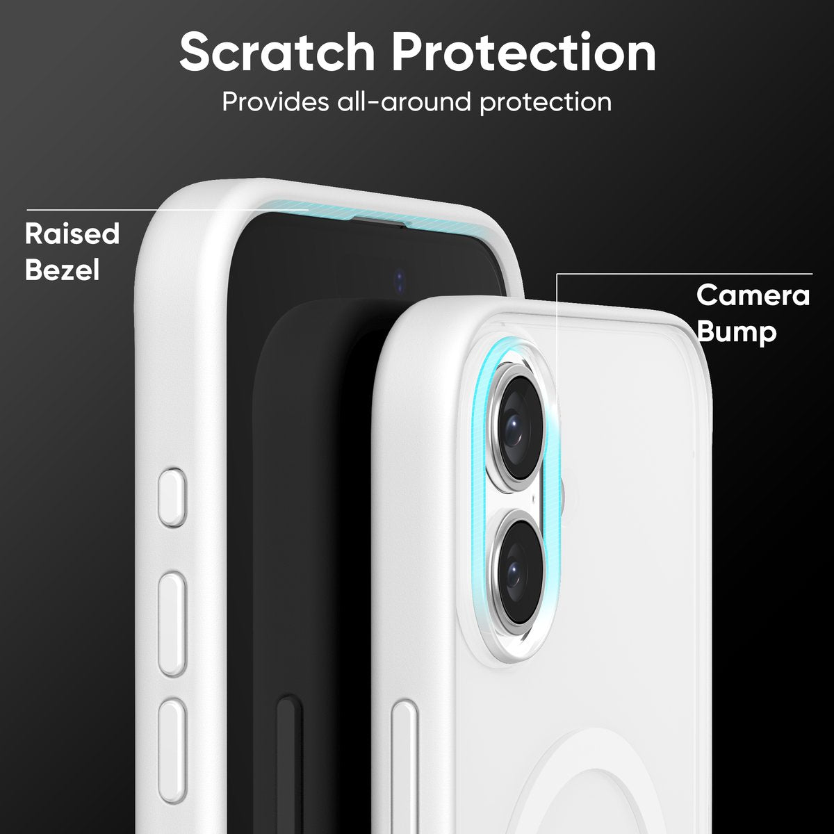 FLOLAB Surtect Tri-Fusion MagSafe Compatible Case – iPhone 16 Series (White Frost)