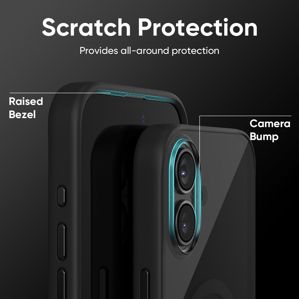 FLOLAB Surtect Tri-Fusion MagSafe Compatible Case – iPhone 17 Series (Stealth Black Clear)