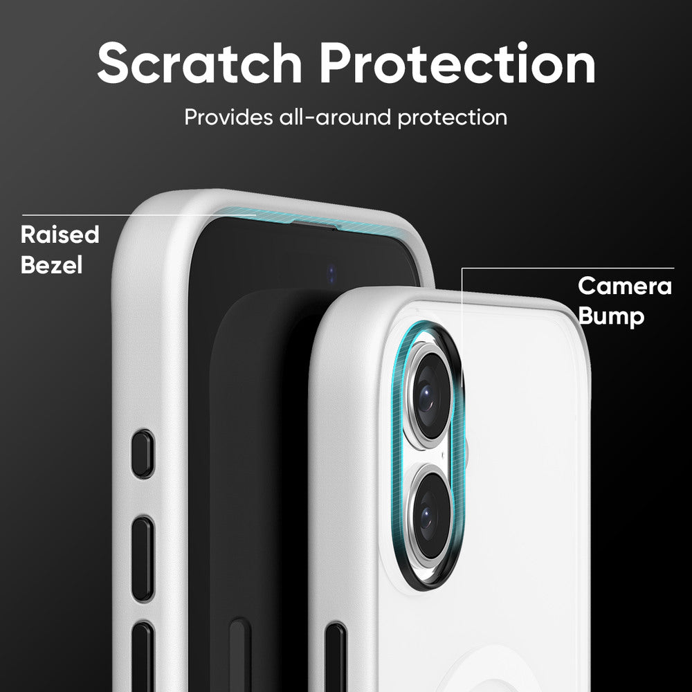 FLOLAB Surtect Tri-Fusion MagSafe Compatible Case – iPhone 17 Series (White Frost)
