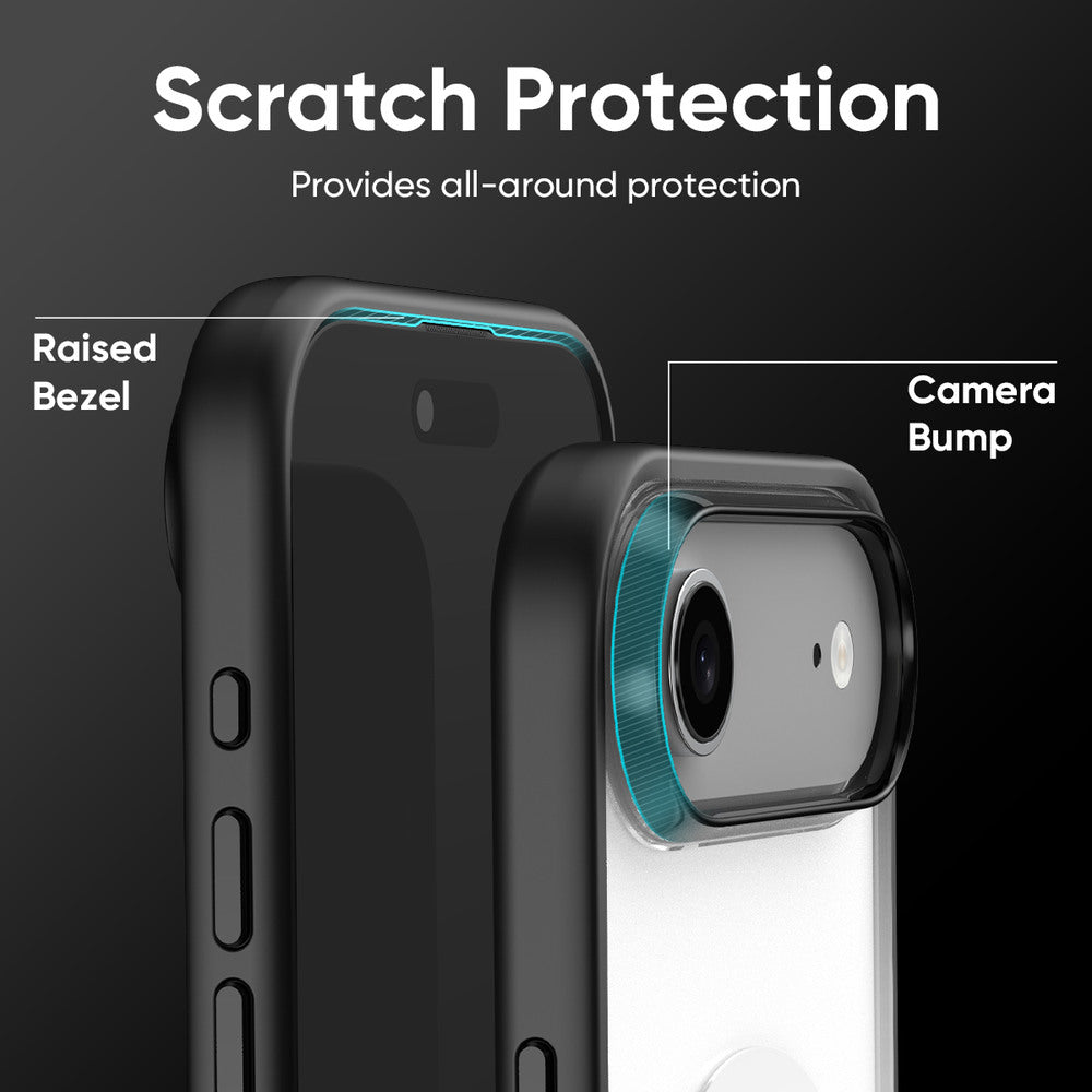 FLOLAB Surtect Tri-Fusion MagSafe Compatible Case – iPhone 17 Series (Black Frost White Ring)