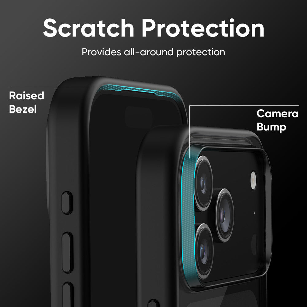 FLOLAB Surtect Tri-Fusion MagSafe Compatible Case – iPhone 17 Series (Stealth Black Clear)