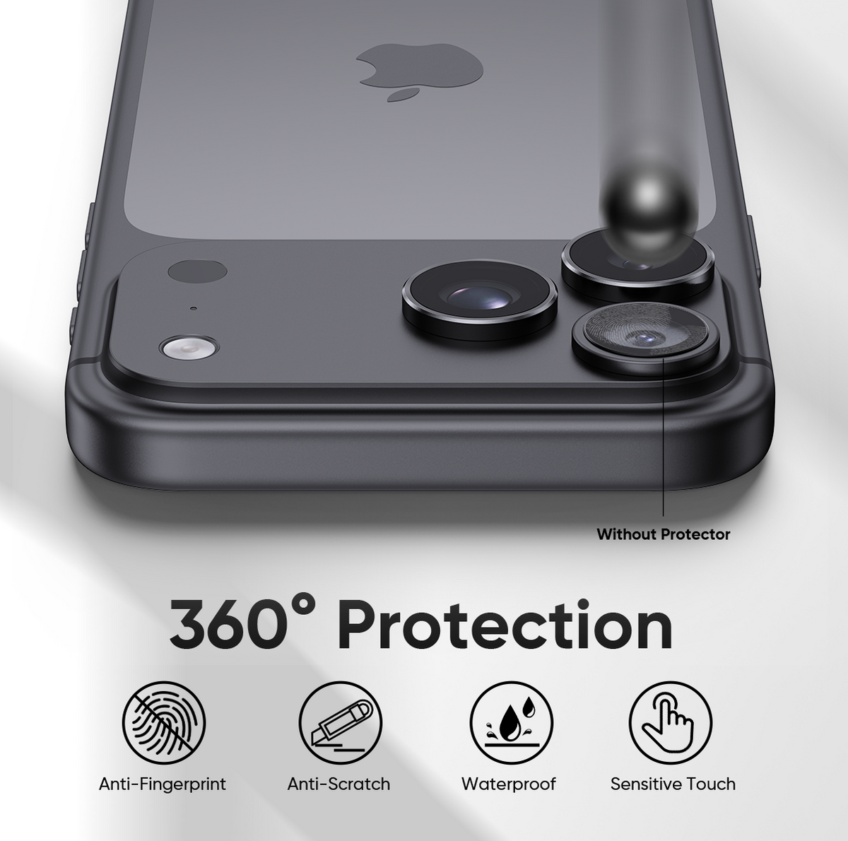 NanoArmour Camera Protector – for iPhone 18 Pro / 18 Pro Max Anti Reflective - Midnight Black