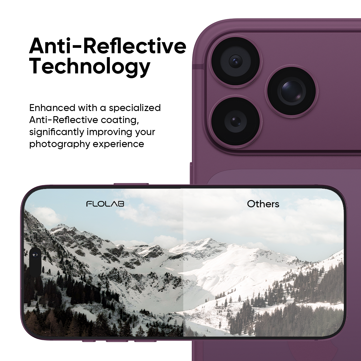 NanoArmour Camera Protector – for iPhone 18 Pro / 18 Pro Max Anti Reflective - Dark Cherry