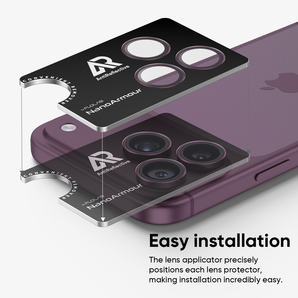NanoArmour Camera Protector – for iPhone 18 Pro / 18 Pro Max Anti Reflective - Dark Cherry