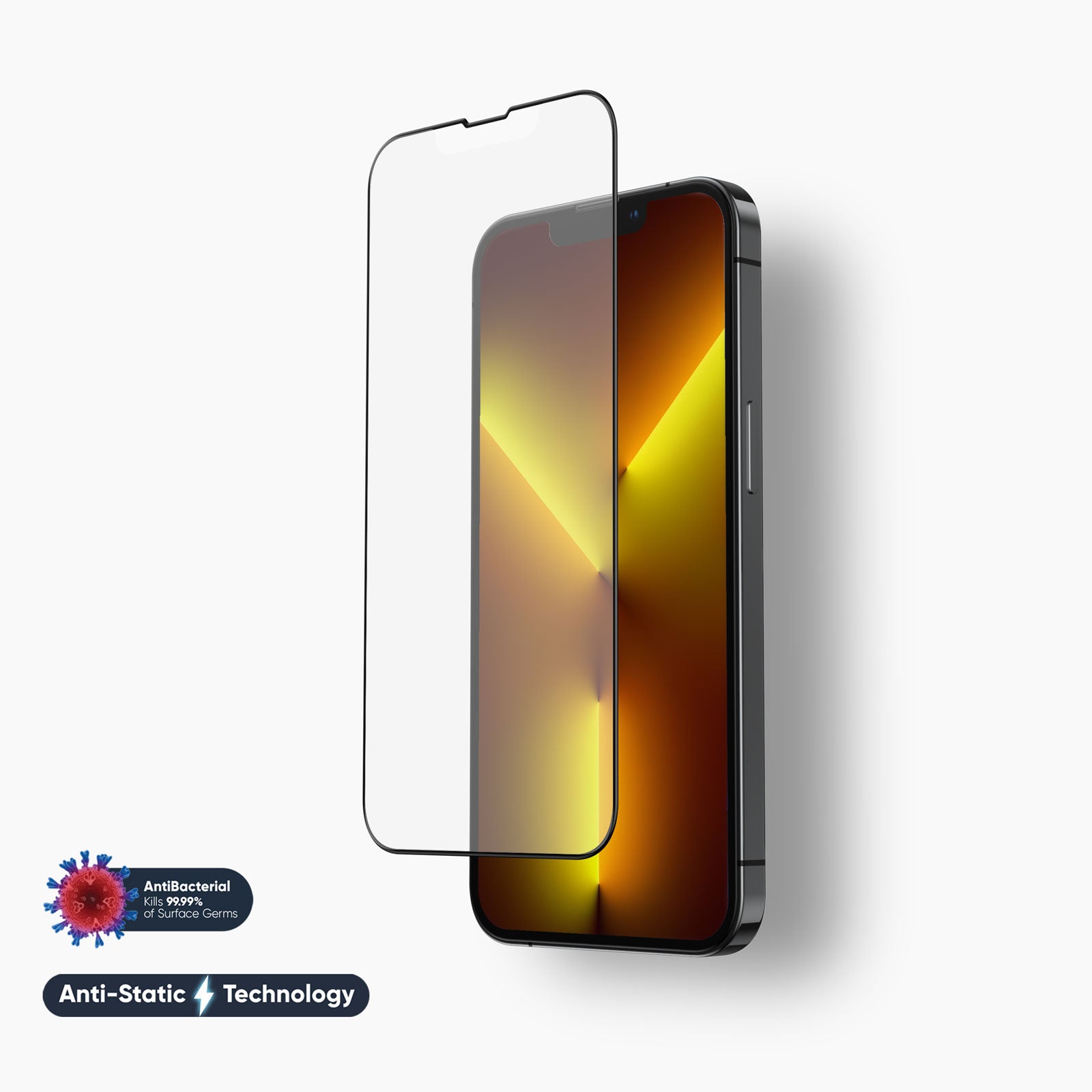NanoArmour iPhone 13 Pro Anti-Glare Screen Protector Matte Antimicrobial Anti-Dust Edge-to-Edge
