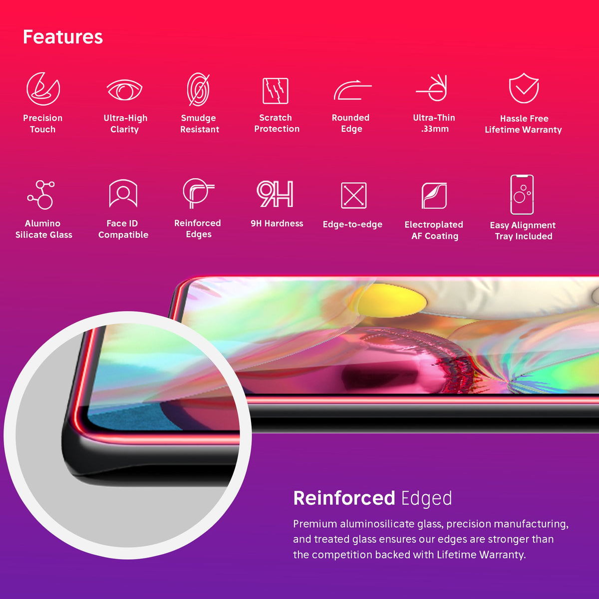 NanoArmour for Samsung Galaxy A71 Best Screen Protector Case Friendly