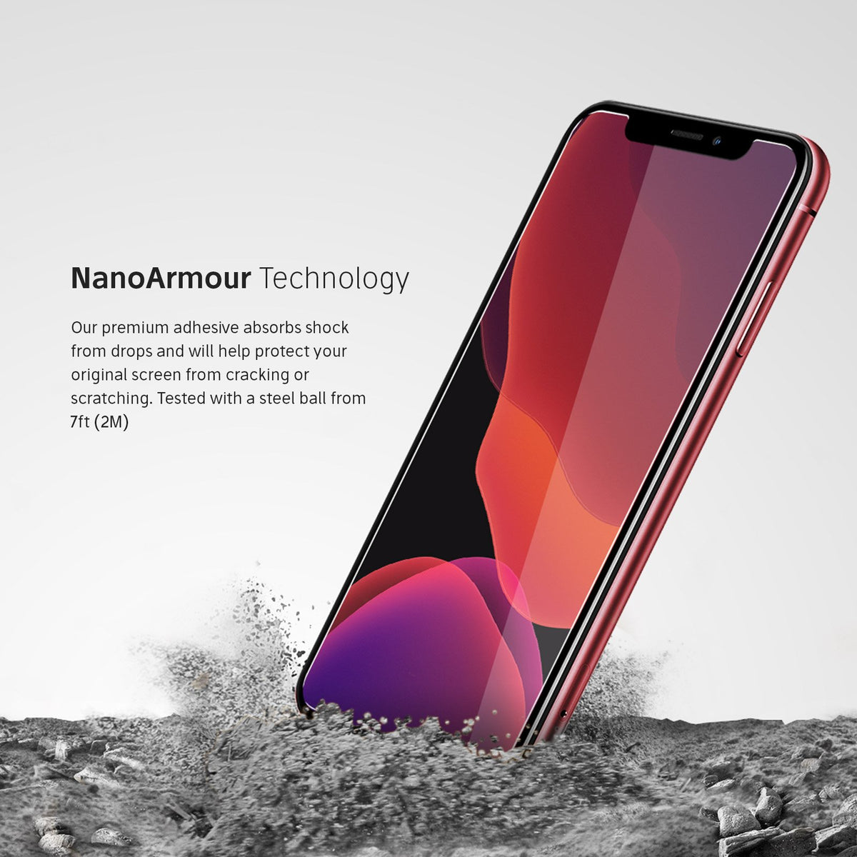 Nanoarmour technology iphone 11 case friendly 2.5D screen protector