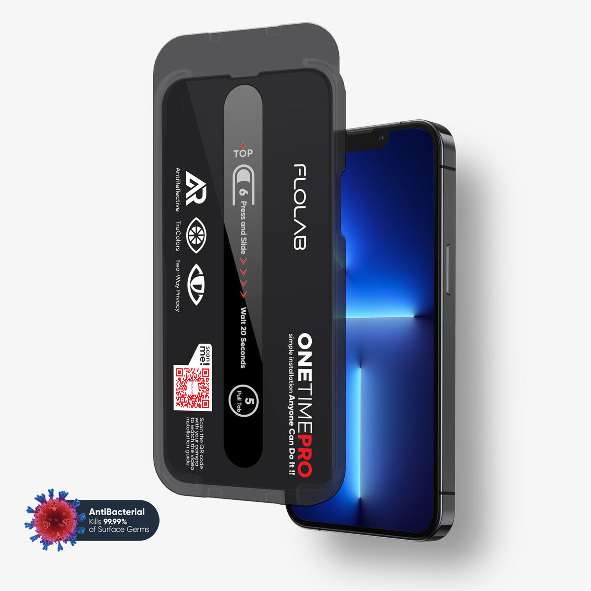 NanoArmour ONETIME PRO Privacy Anti Reflective Infinity Edge – iPhone 16/15/14/13 Series