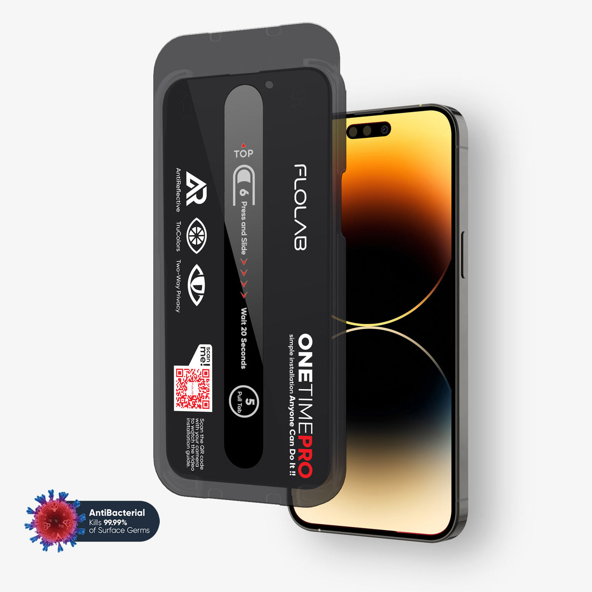 NanoArmour ONETIME PRO Privacy Anti Reflective Infinity Edge – iPhone 16/15/14/13 Series