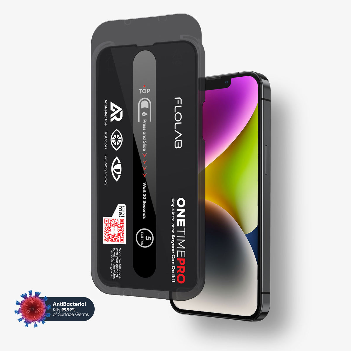 NanoArmour ONETIME PRO Privacy Anti Reflective Infinity Edge – iPhone 16/15/14/13 Series